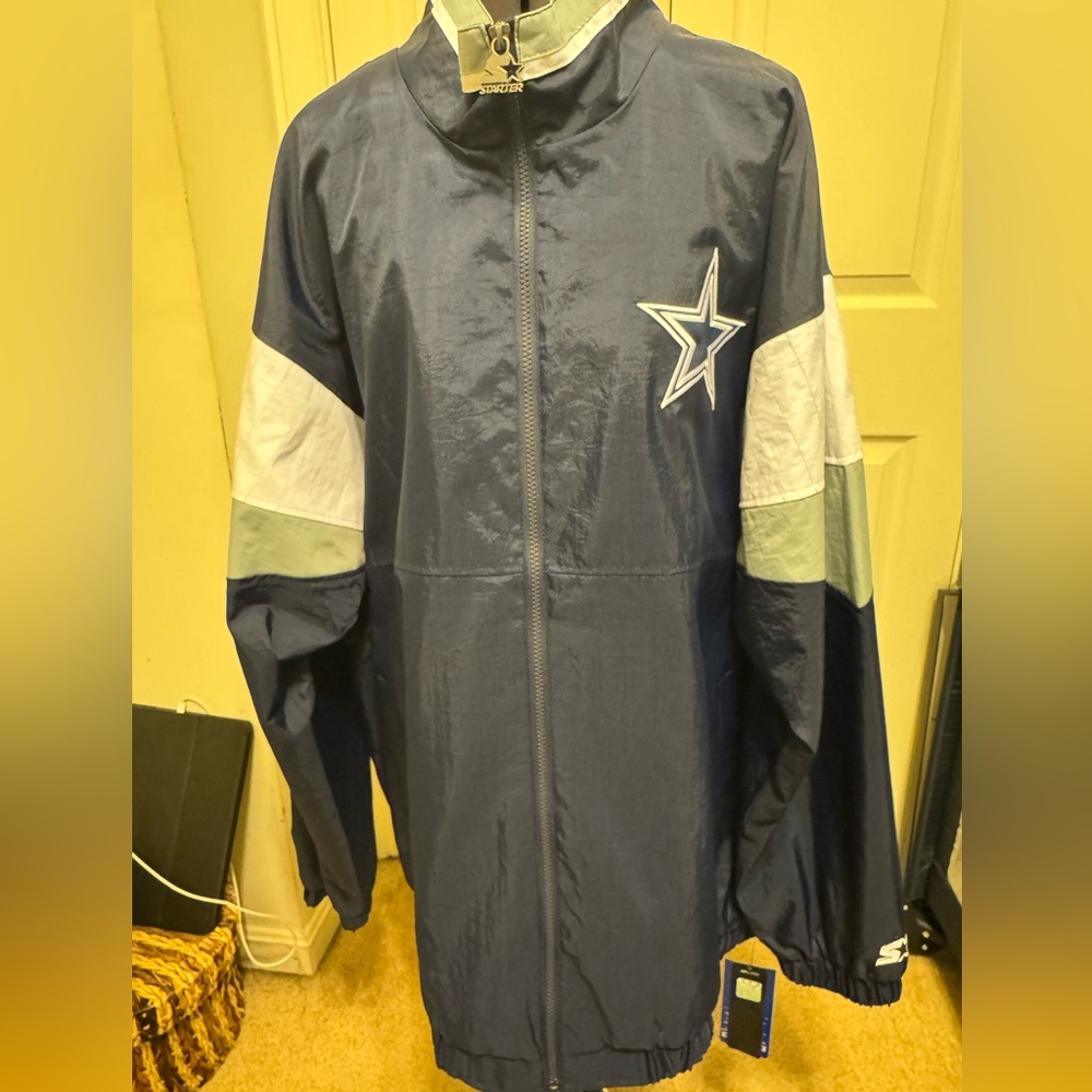 STARTER Navy and White Windbreaker with Star Emblem